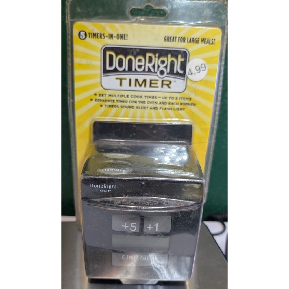 5 in 1 DoneRight Kitchen Timer BLACK - Set Times For Every Area Of Your Stove